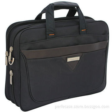 Briefcase for Men, Made of Twill Fabrics with Zippers to Enlarge and Reduce Space